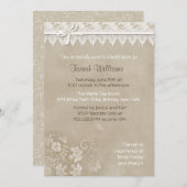 フローラレース結婚蝶 招待状 (正面/裏面)