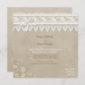 フローラレース結婚蝶 招待状 (正面/裏面)