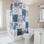フローラレース:パッチワークのシームレスな背景 シャワーカーテン (インサイチュ)