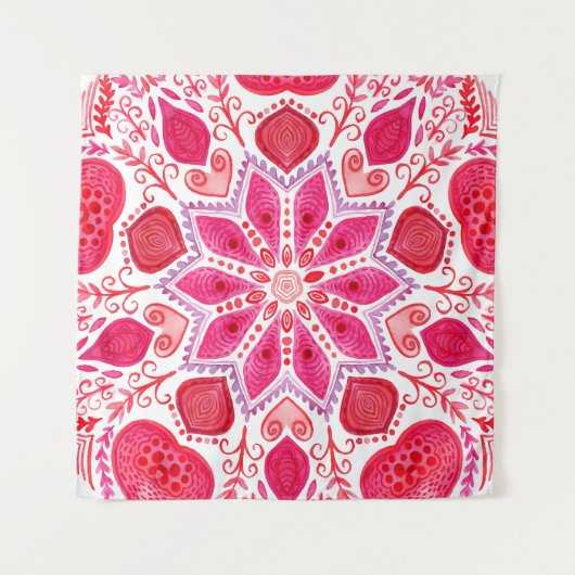 フローラレース:ヴィンテージ水色縁ど タペストリー (正面)