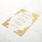フローラレ結婚ース実在金箔 箔招待状 (回転した状態)