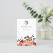 フローラロゴジュエリーイヤリングネックレスQrコードボホ 名刺 (スタンド正面)