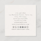 フローラロゴ、ラブミルクホワイトで手作り スクエア名刺 (裏面)