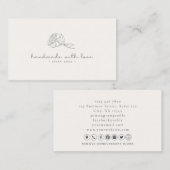 フローラロゴ、ラブミルクホワイトで手作り 名刺 (正面/裏面)