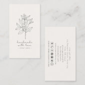 フローラロゴ、ラブミルクホワイトで手作り 名刺 (正面/裏面)