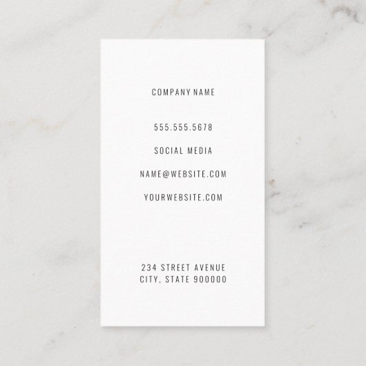 フローラロゴ |木製の背景 名刺 (裏面)