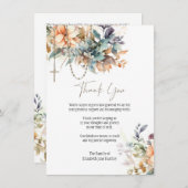 フローラロザリー写真葬儀弔問悔やみや弔慰 サンキューカード (正面/裏面)