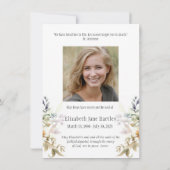 フローラロザリー写真葬儀弔問悔やみや弔慰 サンキューカード (裏面)