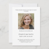 フローラロザリー写真葬儀弔問悔やみや弔慰 サンキューカード (裏面)