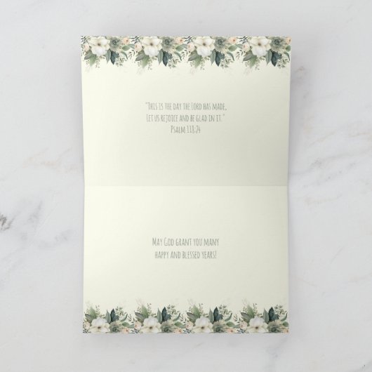 フローラロザリー聖なる書物、 経典宗教誕生日 シーズンカード (内部)