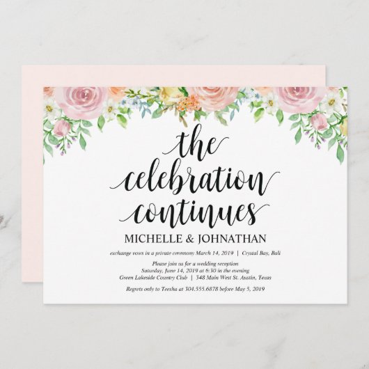 フローラロマンスエロペメント披露宴招待状 招待状 (正面/裏面)