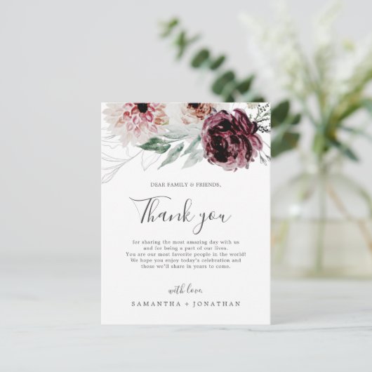 フローラロマンスサンキュユー披露宴カード ポストカード (スタンド正面)