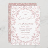フローラロマンスチノイスリーマウヴブライダルシャワー 招待状 (正面/裏面)
