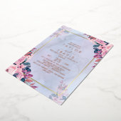 フローラロマンスバラゴールドフォイルオールインワン結婚ズ 箔招待状 (回転した状態)