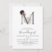 フローラロマンスレターMモノグラム結婚ズ 招待状 (正面)