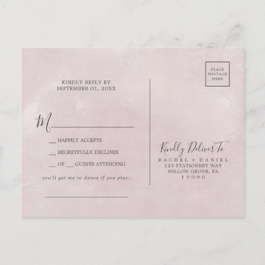 フローラロマンス曲リクエストRSVPポストカード インビテーションポストカード (裏面)