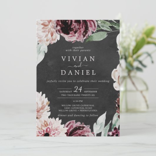 フローラロマンス |グレーカジュアル結婚ズ 招待状 (スタンド正面)