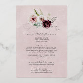 フローラロマンス |バラゴールドフォイル結婚オールインワン 箔招待状 (裏面)