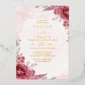 フローラロマンス | 金箔オールインワン結婚ズ 箔招待状 (正面)