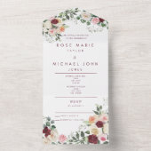 フローラロマンチックなオールインワン結婚式招待状 オールインワン招待状 (内側)