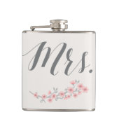 フローラロマンチックなフラスコの結婚式のギフトピンクのミセス。 フラスク (正面)