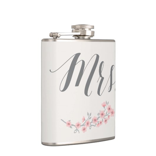 フローラロマンチックなフラスコの結婚式のギフトピンクのミセス。 フラスク (右)