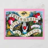 フローラロマンチックバレンタインラブフレンドシップマソニック ポストカード (正面)