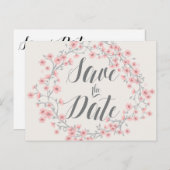 フローラロマンチック保存Dateはがきリース 案内ポストカード (正面/裏面)
