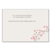 フローラロマンチック結婚ピンクの宿泊施設カード テーブルナンバー (裏面)