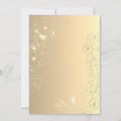 フローラロマンティックエメラルドグリーン結婚式招待状 (裏面)