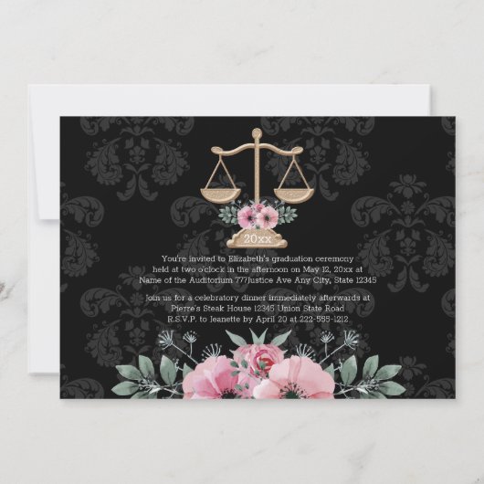 フローラロースクール卒業写真発表 招待状 (裏面)