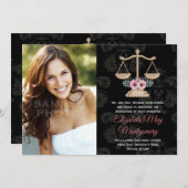 フローラロースクール卒業写真発表 招待状 (正面/裏面)