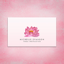 フローラロータスエレガントヨガインストラクター赤面ピンク 名刺