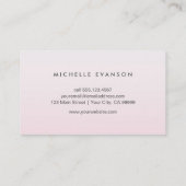 フローラロータスエレガントヨガインストラクター赤面ピンク 名刺 (裏面)