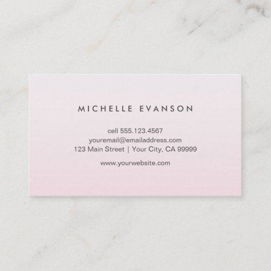 フローラロータスエレガントヨガインストラクター赤面ピンク 名刺 (裏面)