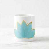 フローラロータスシーホムブルー&フェイク金ゴールド コーヒーマグカップ (中央)