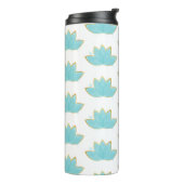 フローラロータスシーホムブルー&フェイク金ゴールド タンブラー (回転左)