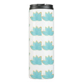 フローラロータスシーホムブルー&フェイク金ゴールド タンブラー (裏面)