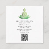 *~*フローラロータスブッダ瞑想QR AP33ミント スクエア名刺 (裏面)