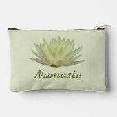 フローラロータス《植物》スイレンイエローグリーンパーソナライズされた アクセサリーポーチ (裏面)