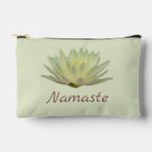 フローラロータス《植物》スイレンイエローグリーンパーソナライズされた アクセサリーポーチ (正面)