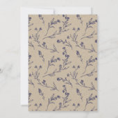 フローラローレルリースネイビーブルーリハーサルディナー 招待状 (裏面)