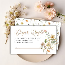 フローラワイルドフラワーおむつラッフルベビーシャワー エンクロージャーカード