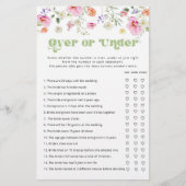 フローラワイルドフラワーの上または下のブライダルシャワーゲーム (正面)