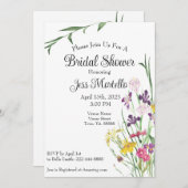 フローラワイルドフラワーアイリスブライダルシャワー招待 招待状 (正面/裏面)