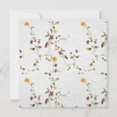 フローラワイルドフラワーアーチスクリプト赤ちゃんシャワー 招待状 (裏面)