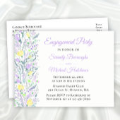 フローラワイルドフラワーイエローパープルフラワーズ婚約 インビテーションポストカード