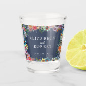 フローラワイルドフラワーウォータカラー結婚式の引き出物 ショットグラス (正面)