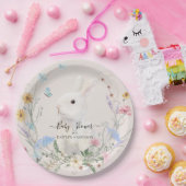 フローラワイルドフラワーウォーターカラーラビットバタフライビー ペーパープレート (パーティー)