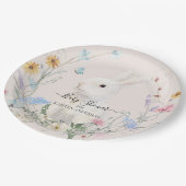フローラワイルドフラワーウォーターカラーラビットバタフライビー ペーパープレート (アングル)